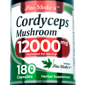 FITOMEDIC'S Champignon Cordyceps bouteille de 180 capsules vue de face