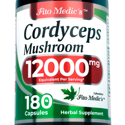 FITOMEDIC'S Champignon Cordyceps bouteille de 180 capsules vue de face