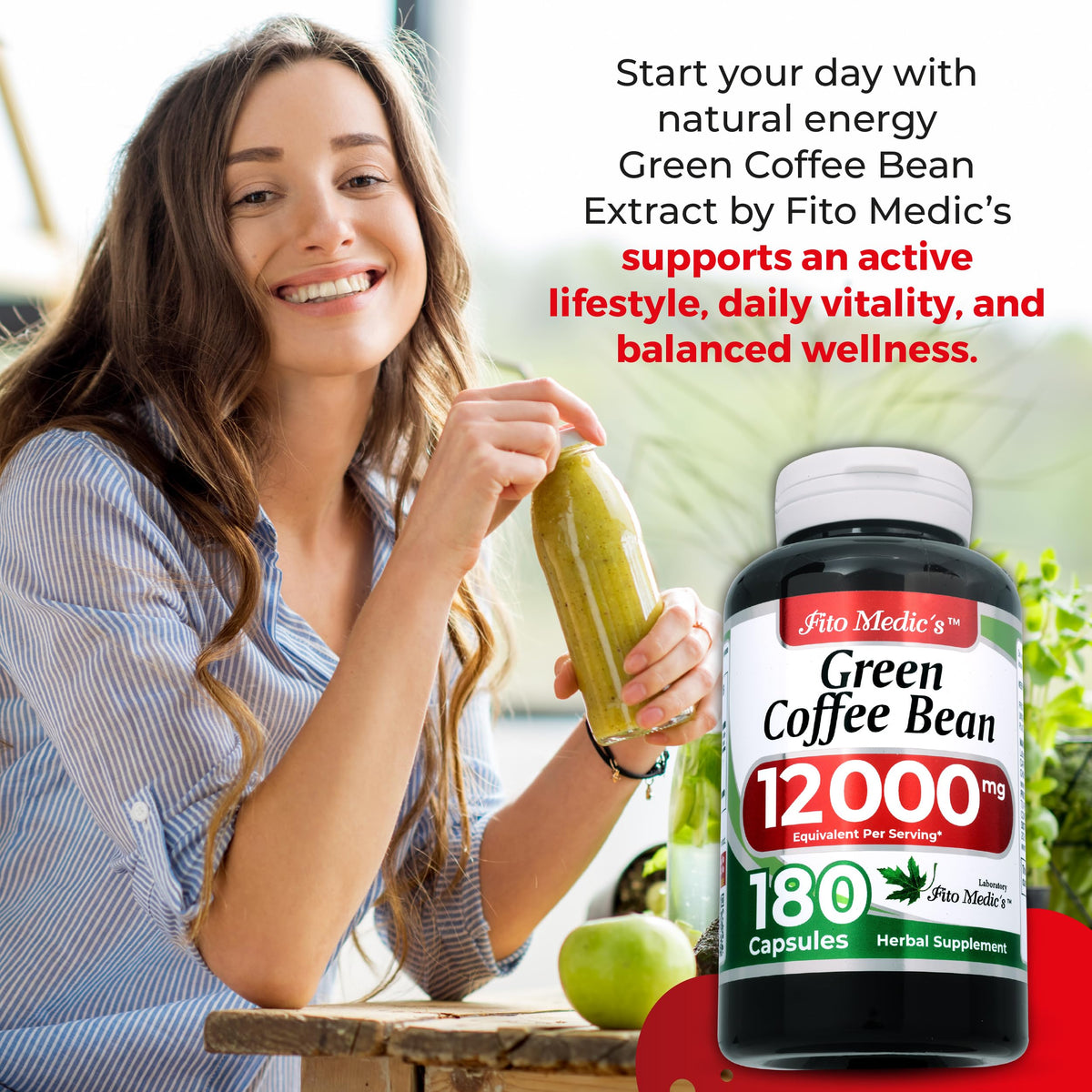 FITOMEDIC'S Extrait de Grains de Café Vert 180 Capsules ouverte avec capsules visibles