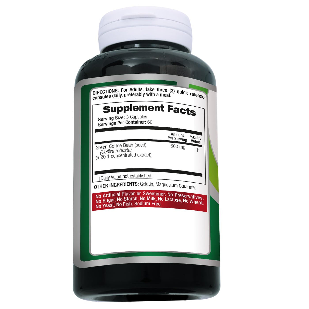 FITOMEDIC'S Extrait de Grains de Café Vert 180 Capsules sur un fond blanc