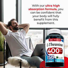 FITOMEDIC'S L-Theanine 400mg 150 capsules sur une surface plane
