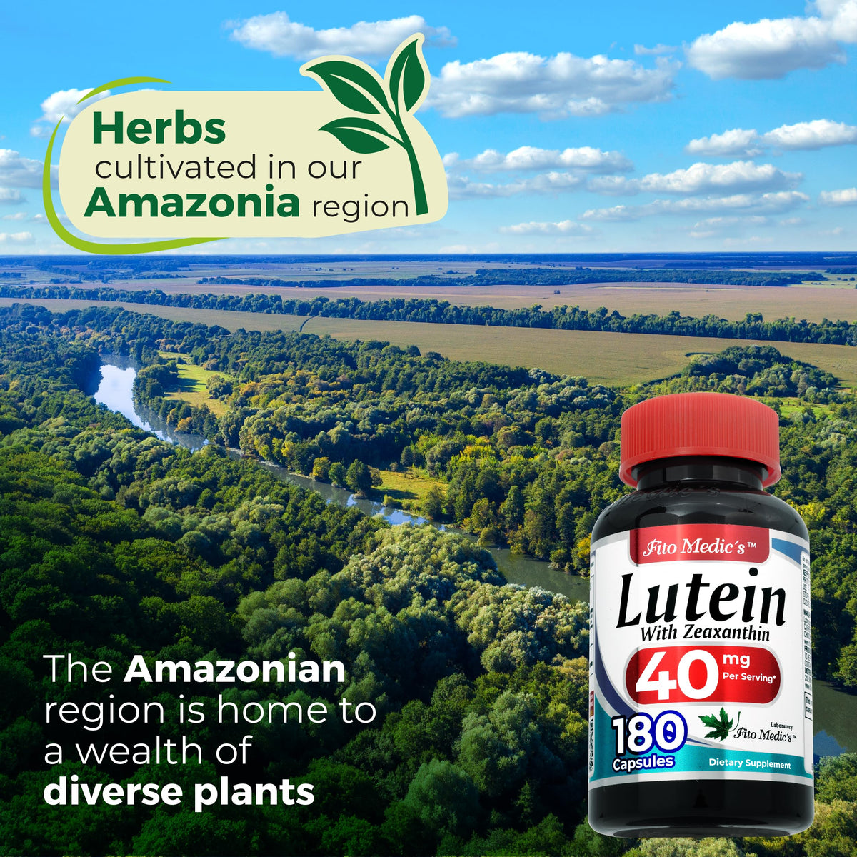 FITOMEDIC'S Luteine et Zéaxanthine 180 Capsules vue latérale