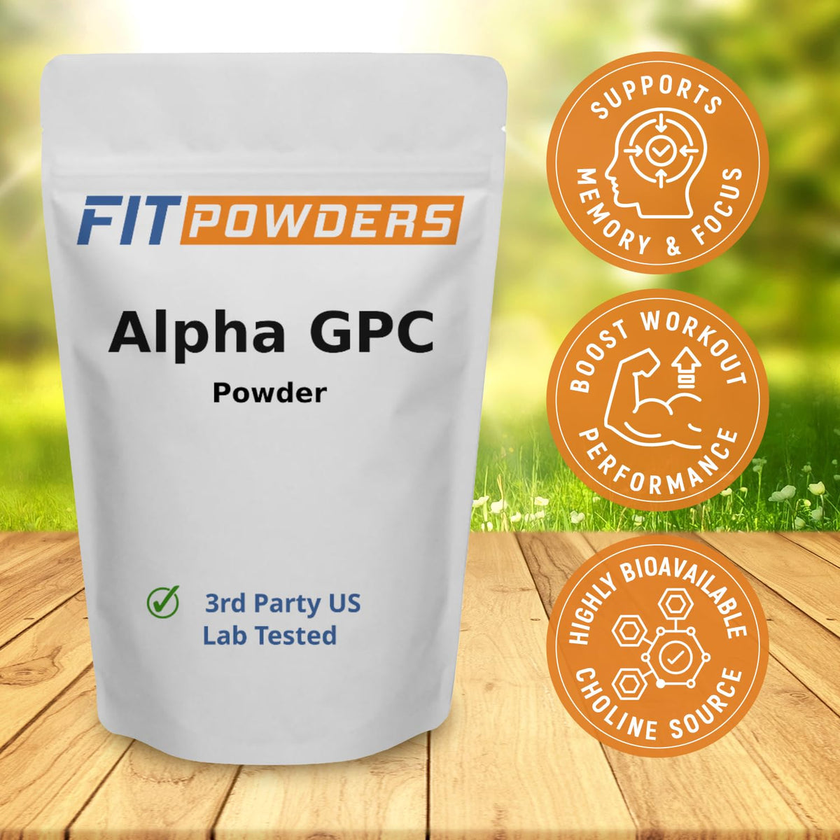 FitPowders Poudre Alpha GPC 25g cuillère incluse pour dosage
