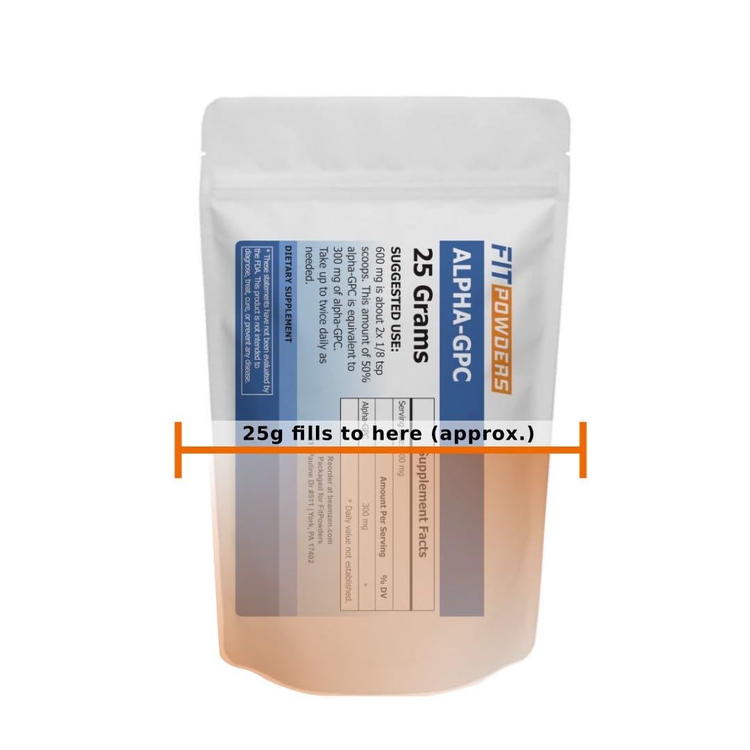FitPowders Poudre Alpha GPC 25g informations nutritionnelles au dos