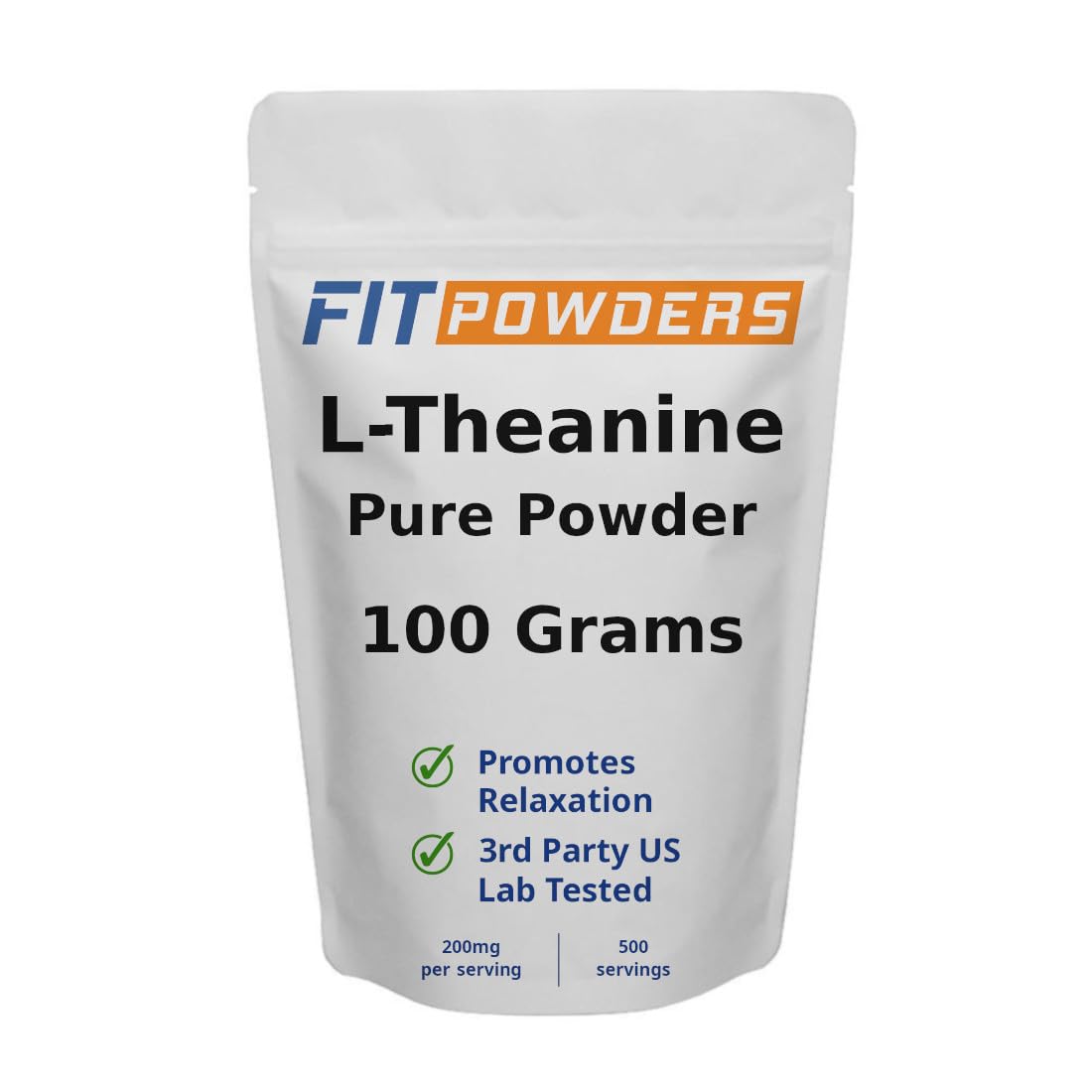 FitPowders Poudre de L-Théanine 100g vue de face