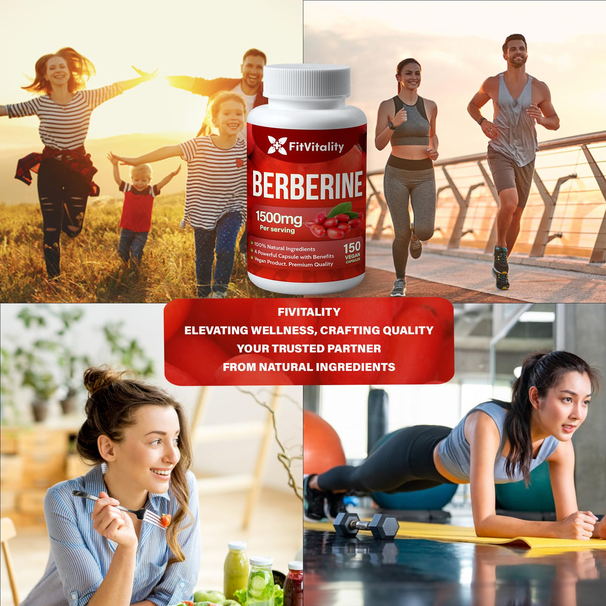 FitVitality Berbérine 1500mg capsules ouverture du flacon