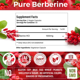 FitVitality Berbérine capsules au milieu d'autres compléments