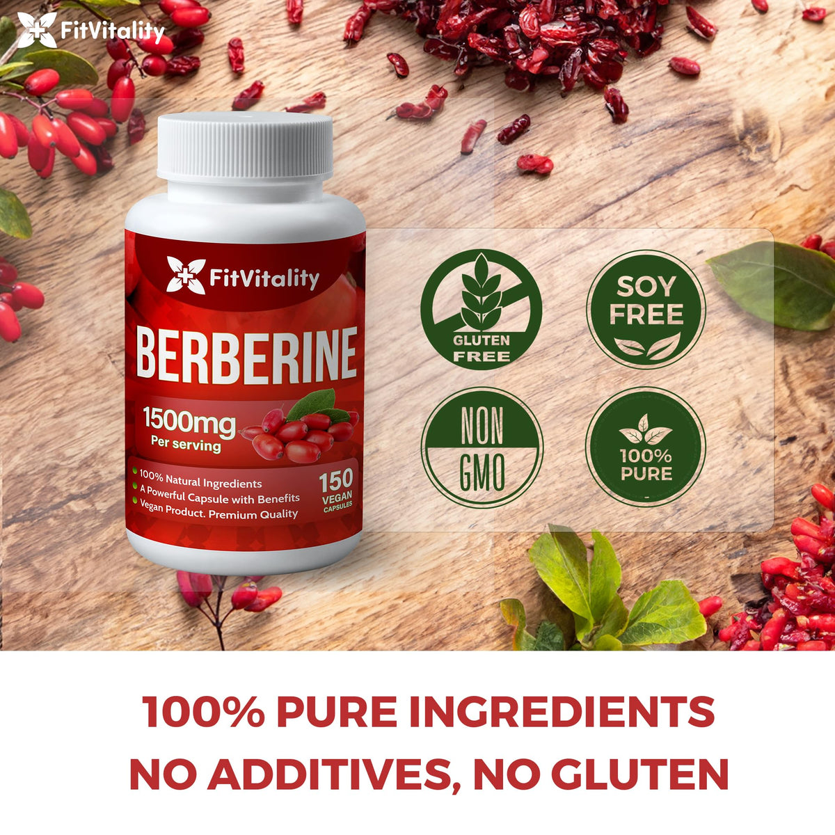 FitVitality Berbérine capsules vegan 150 unités