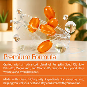 FitVitality gélules d'huile de pépin de citrouille sur fond blanc