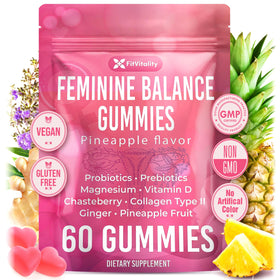 FitVitality Gummies d'Équilibre Féminin 60 unités bouteille vue de face