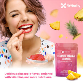 FitVitality Gummies d'Équilibre Féminin 60 unités présentation dans un environnement de bien-être