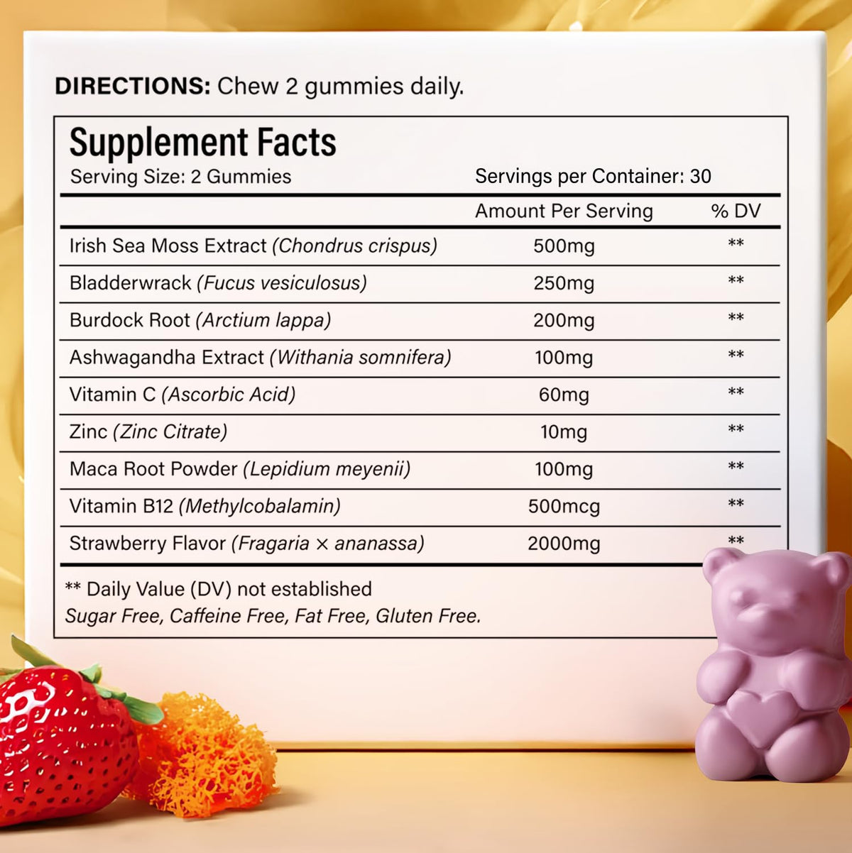 FitVitality Gummies de Mousse de Mer 60 unités, vue de côté