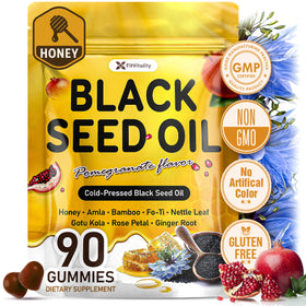 FitVitality Gummies Huile de Graines Noires 500 mg devant l'emballage