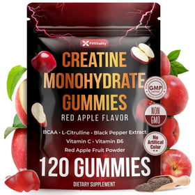FitVitality Gummy de Créatine Monohydrate 120 Gummies Saveur Pomme Verte vue avant