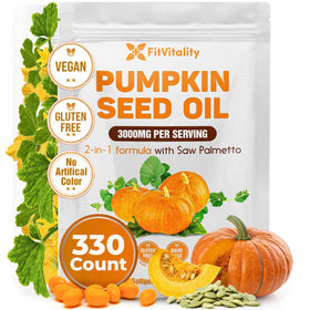 FitVitality Huile de Pépin de Citrouille 330 gélules vue de face