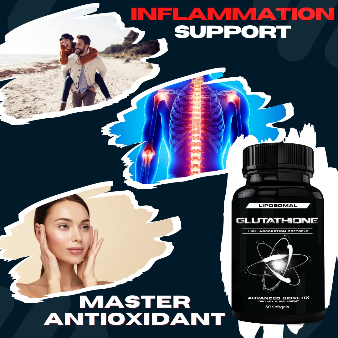 Flacon Advanced Bionetix Liposomal Glutathione 850mg avec étiquette