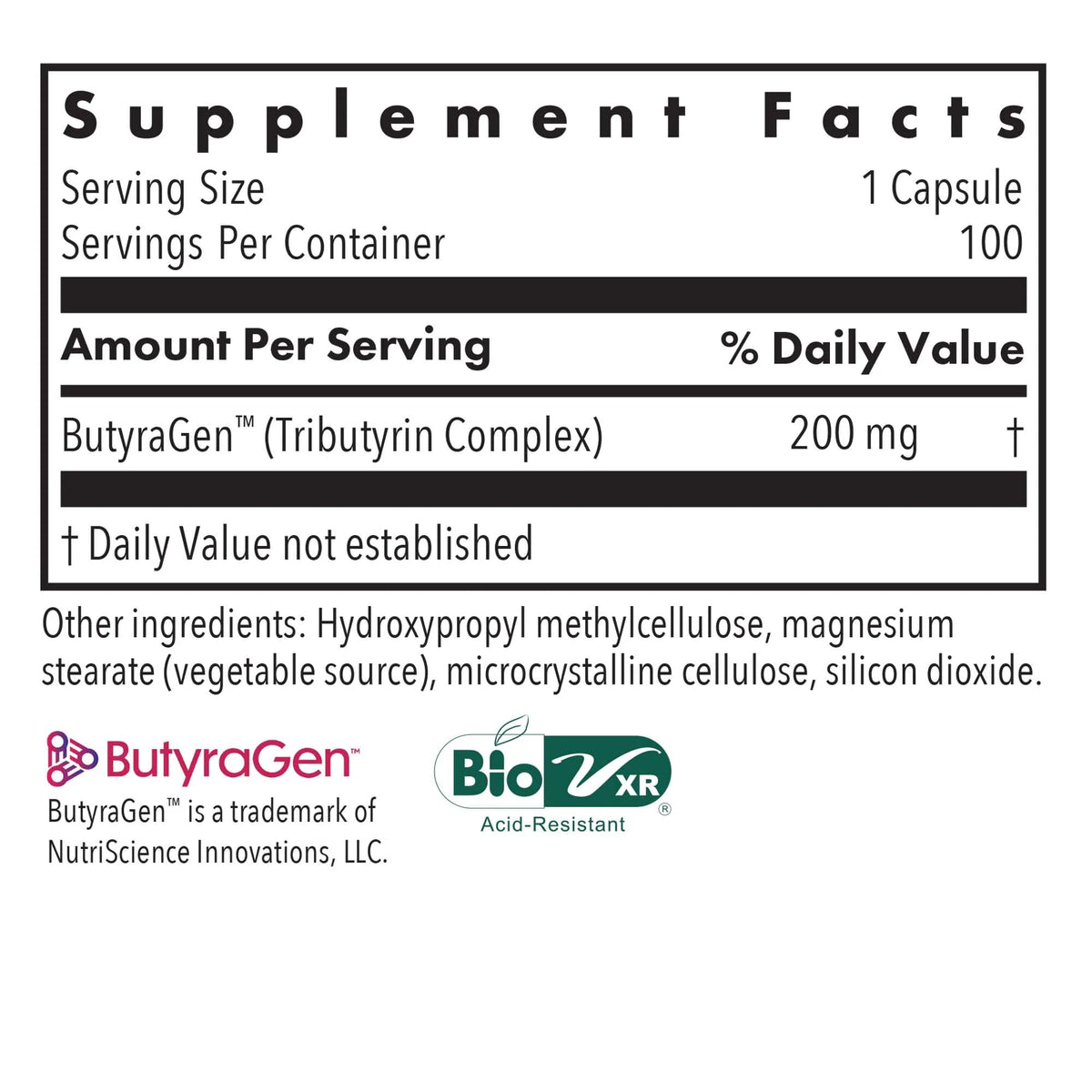 Flacon Allergy Research Group ButyrEn 200 mg avec capsules