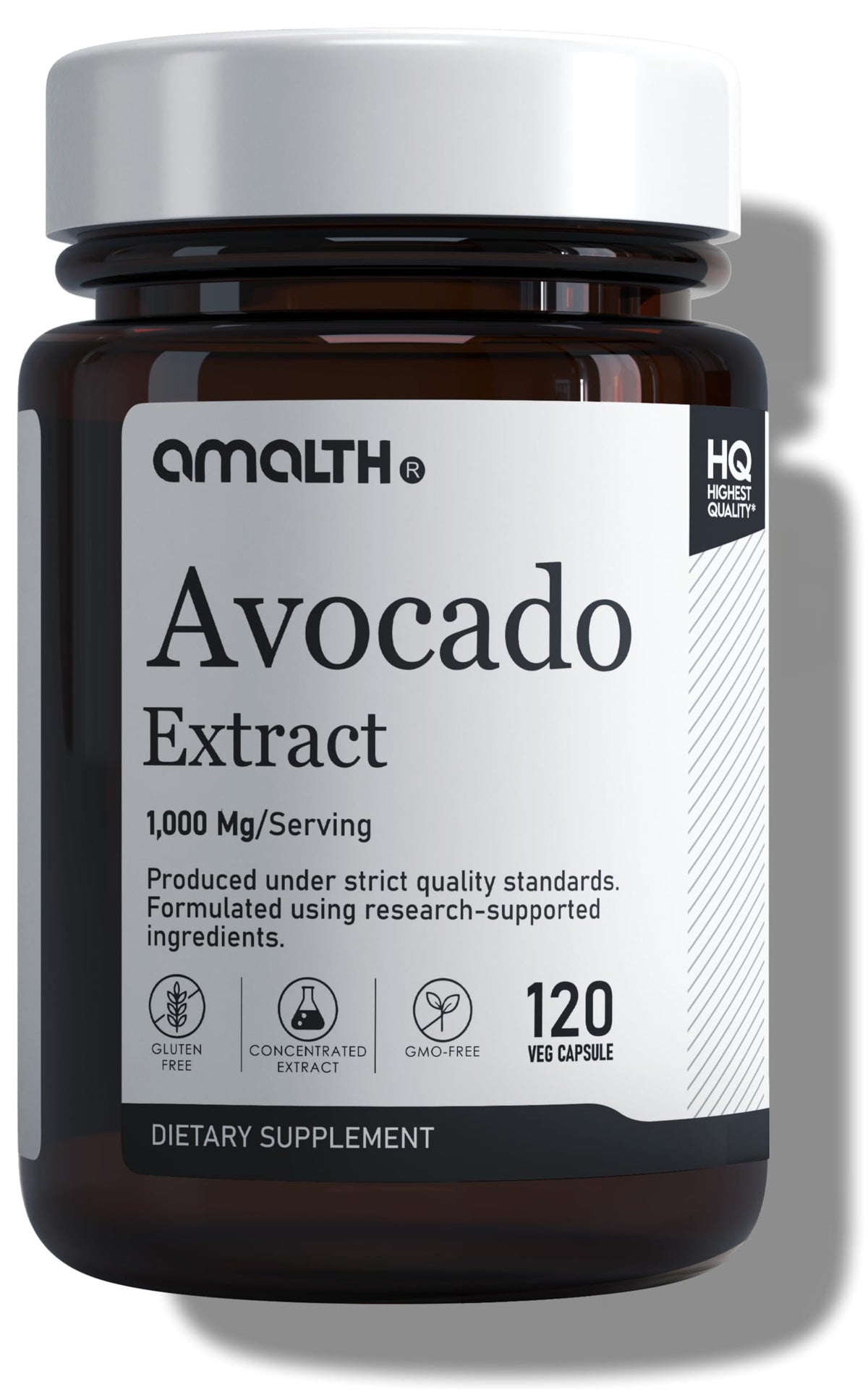 Flacon AMALTH Complément Alimentaire Avocat 1000mg 120 Capsules