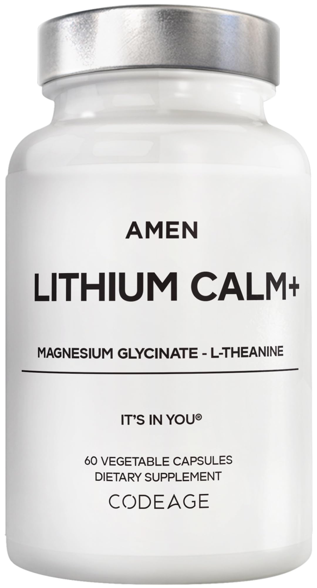 Flacon Amen Lithium Calm+ de 60 capsules, vue de face