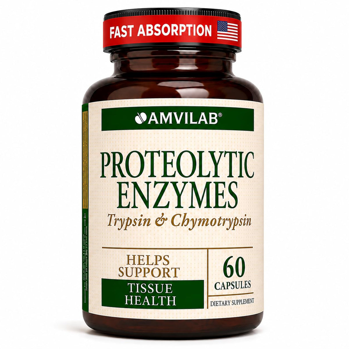 Flacon AMVILAB Complexe d'Enzymes Protéolytiques 60 Capsules