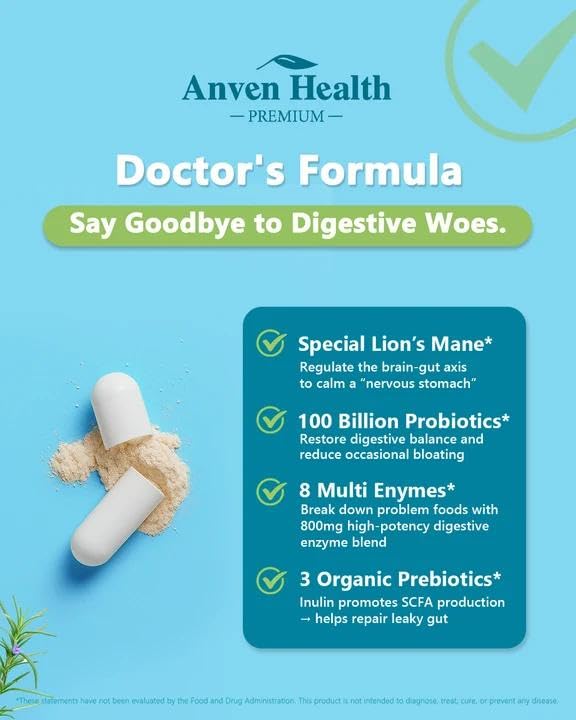Flacon Anven Health ouvert avec capsules visibles