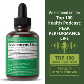 Flacon Ashwagandha Peak Performance avec cuillère dosage