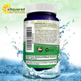 Flacon aSquared Nutrition ouvert avec capsules à l'intérieur