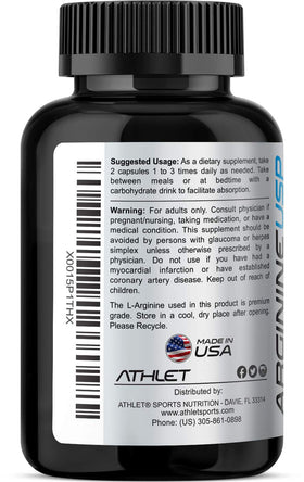 Flacon Athlet L-Arginine 1000 mg avec capsules