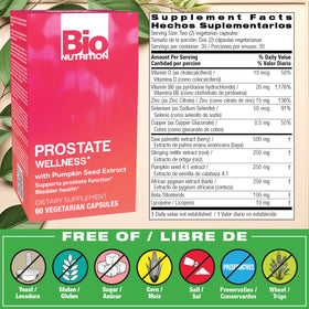 Flacon Bio Nutrition Prostate avec 60 capsules