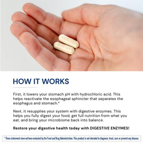 Flacon BodyHealth Enzymes daily ouvert avec gélules à l'intérieur