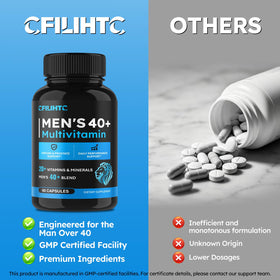Flacon CFILIHTC avec une main tenant une capsule