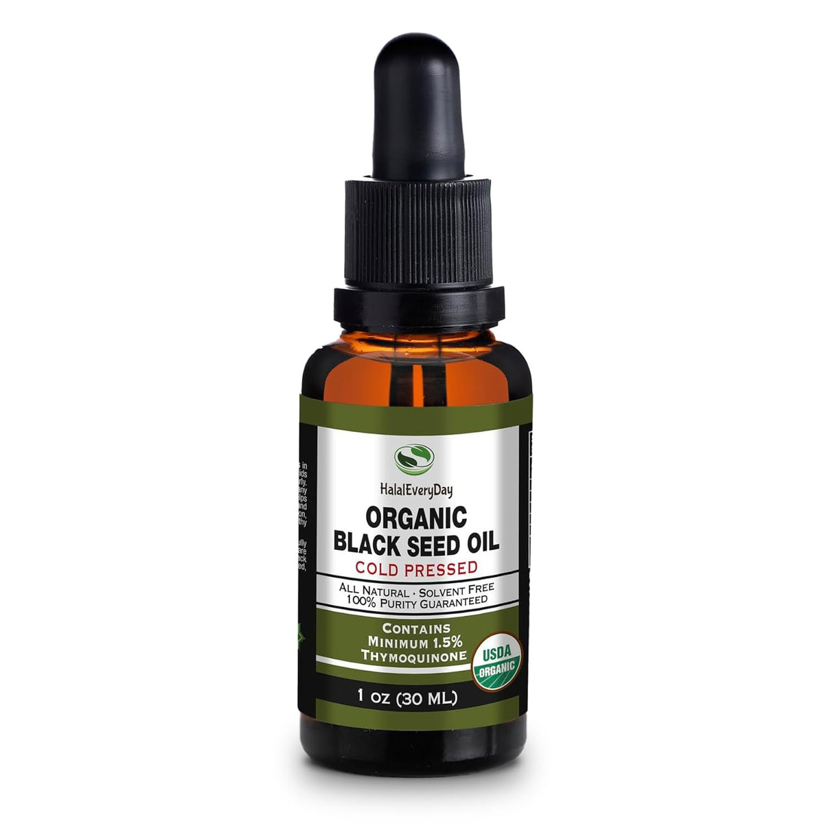 Flacon compte-gouttes de 30 ml d'huile de graine noire HalalEveryDay