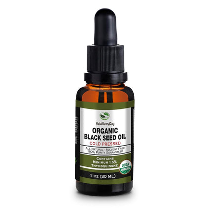 Flacon compte-gouttes de 30 ml d'huile de graine noire HalalEveryDay
