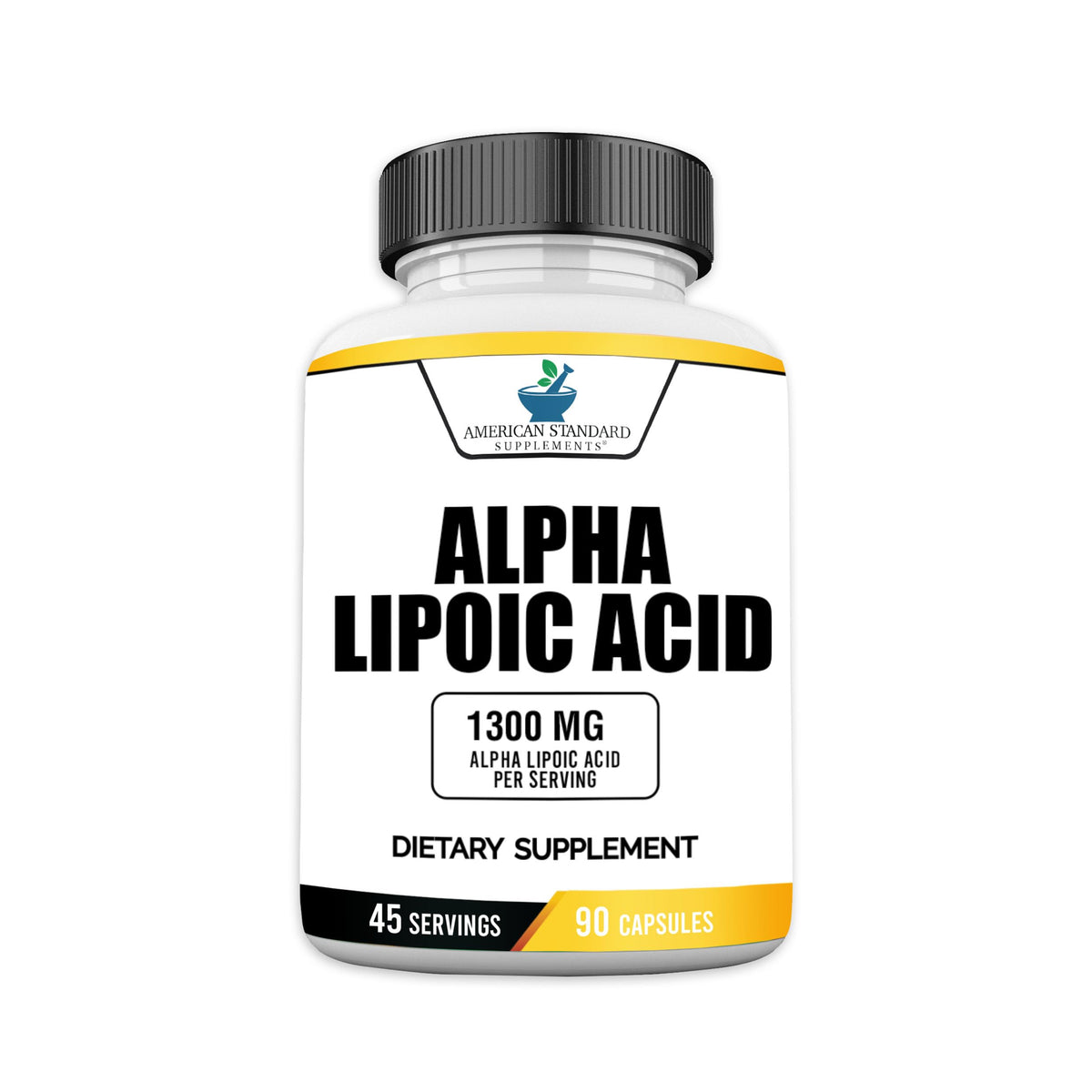 Flacon d'acide alpha-lipoïque 1300mg American Standard Supplements vue avant