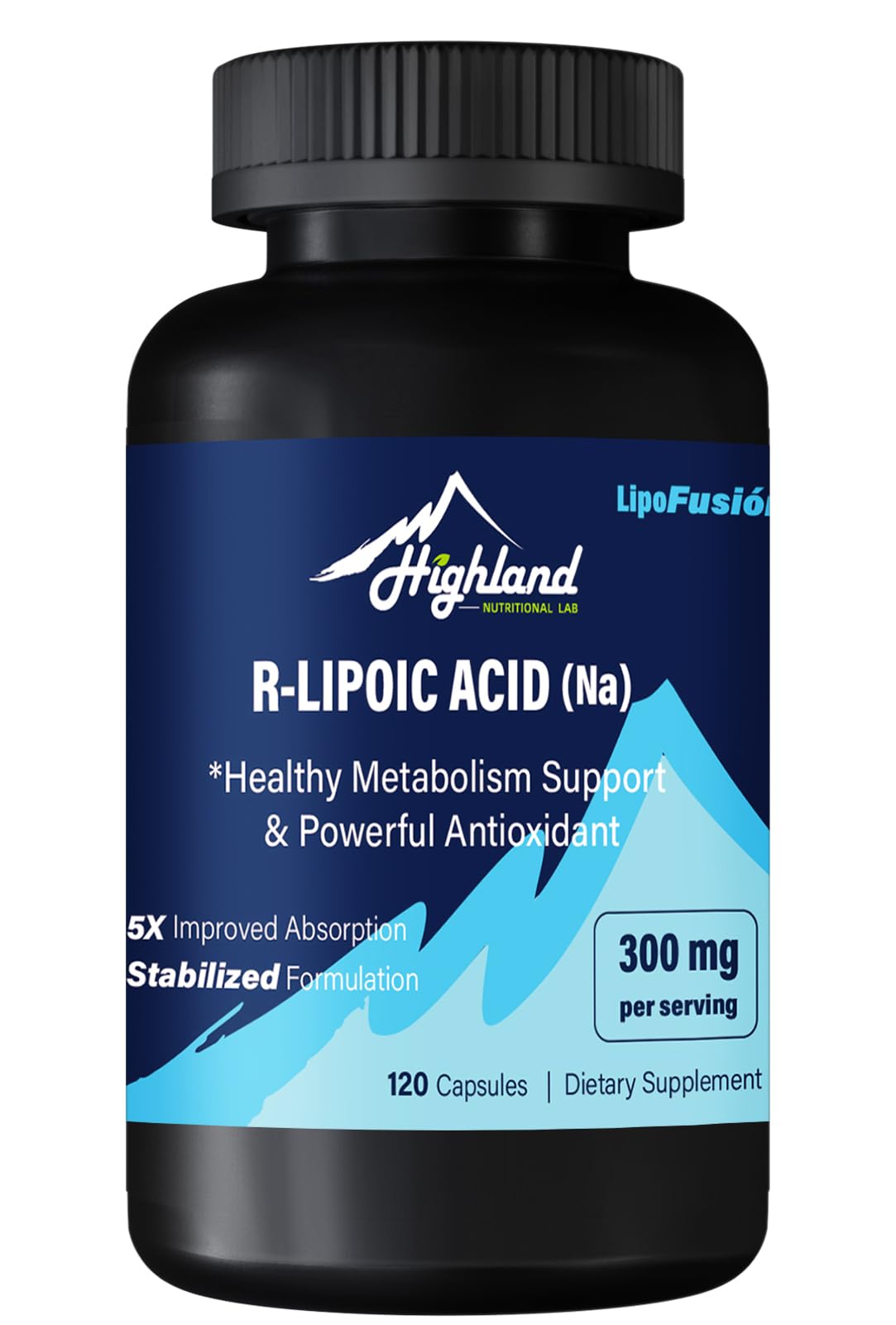 Flacon d'acide R-lipoïque Highland Nutritional Lab 120 capsules