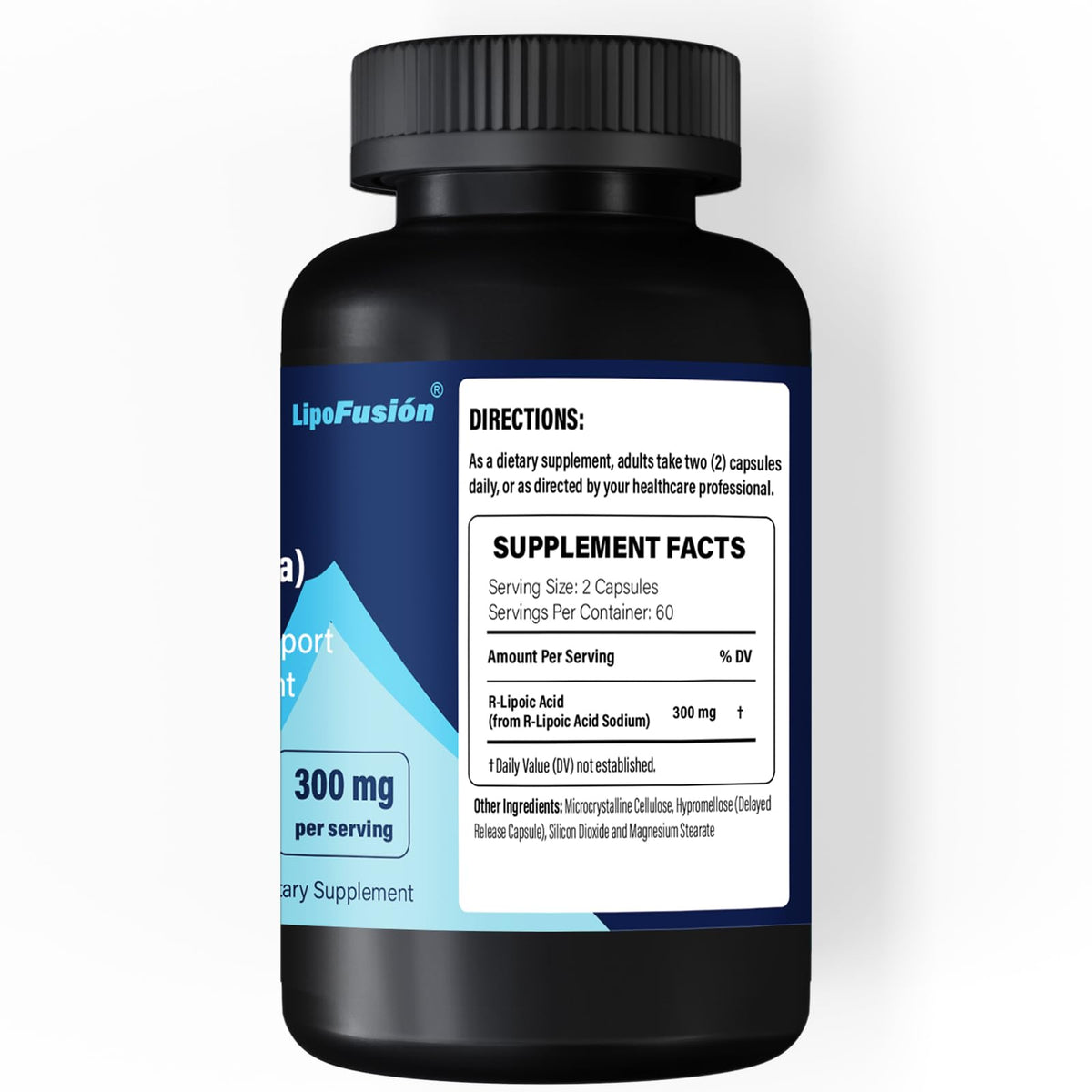 Flacon d'acide R-lipoïque Highland Nutritional Lab ouvert