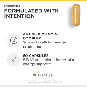 Flacon d'Active B-Complex ouvert montrant les capsules à l'intérieur