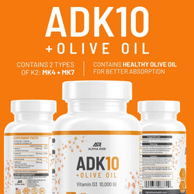 Flacon d'ADK 10 d'ALPHA RISE sur une table
