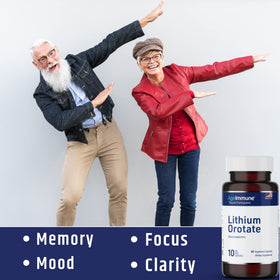 Flacon d'AgeImmune Lithium Orotate sur une table