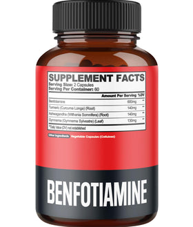 Flacon d'agobi Benfotiamine avec des ingrédients naturels