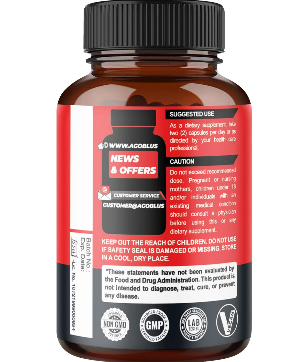 Flacon d'agobi Benfotiamine sur un fond neutre