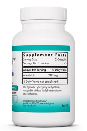 Flacon d'Allergy Research Group Artemisinin avec capsules