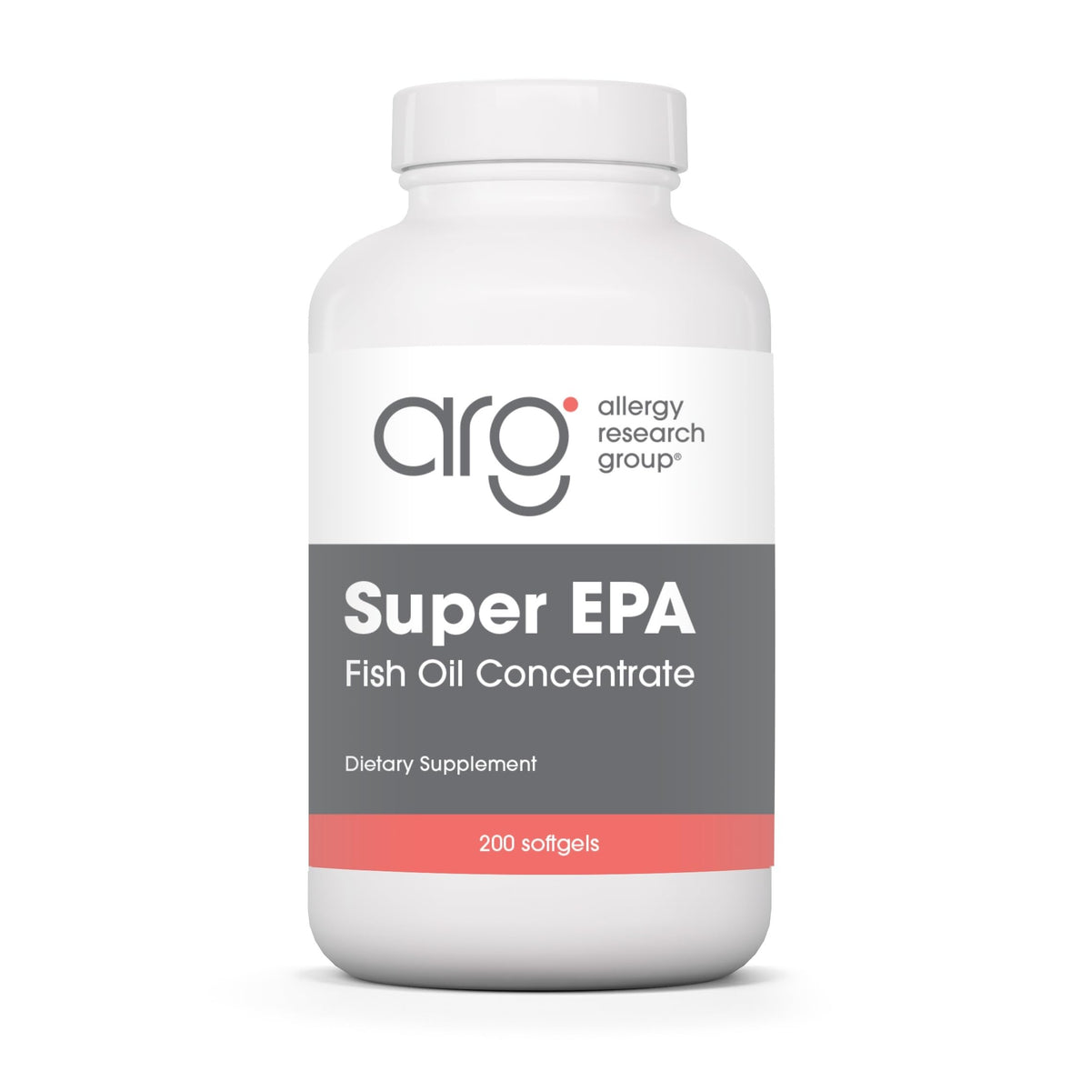 Flacon d'Allergy Research Group Super EPA 720 mg EPA 480 mg DHA 200 gélules vu de face