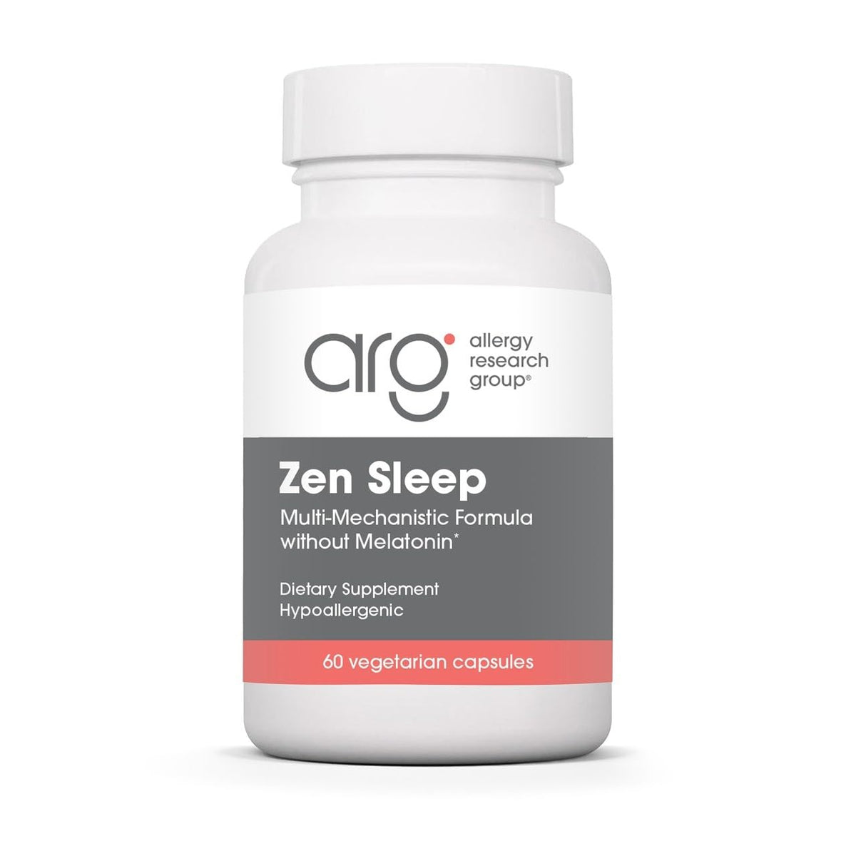 Flacon d'Allergy Research Group Zen Sleep 60 capsules avec étiquette