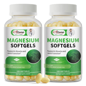 Flacon d'Alliwise Magnésium Glycinate 500mg avec 240 gélules