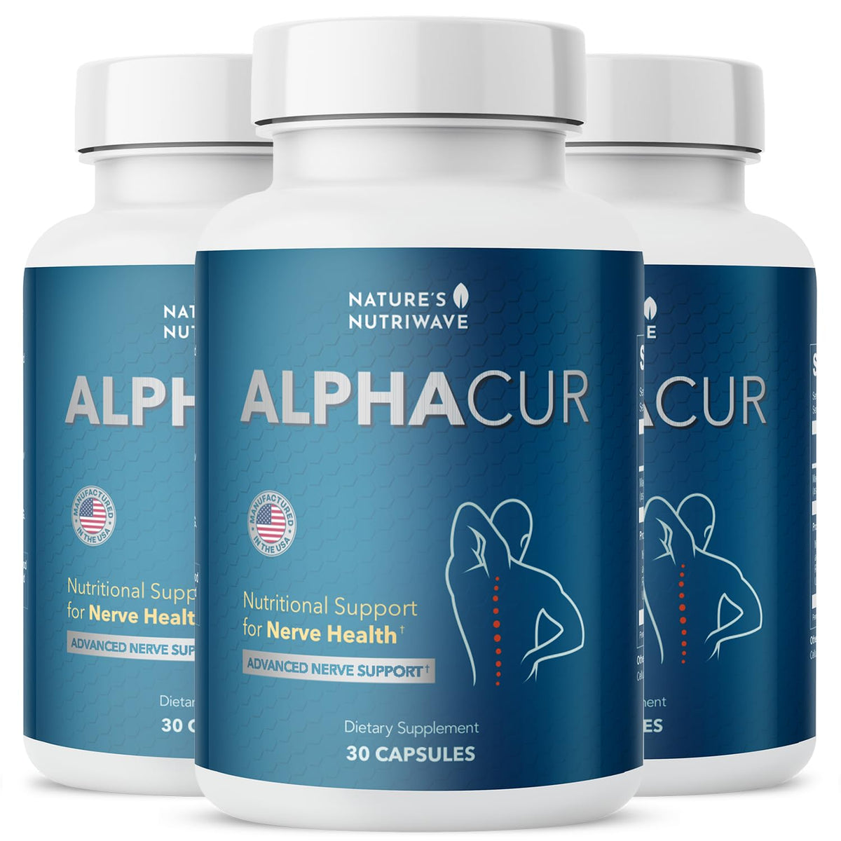 Flacon d'Alphacur 30 capsules vue de face