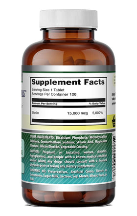 Flacon d'Amazing Nutrition Biotine sur fond naturel