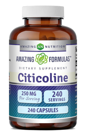 Flacon d'Amazing Nutrition Citicoline 250 mg avec 240 capsules