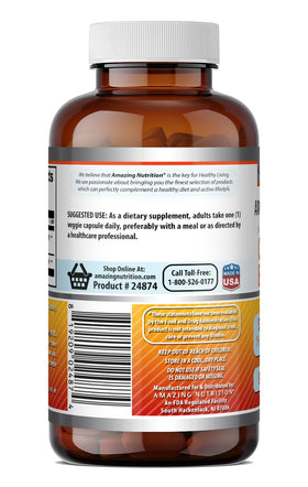 Flacon d'Amazing Nutrition Quercétine avec capsules visibles