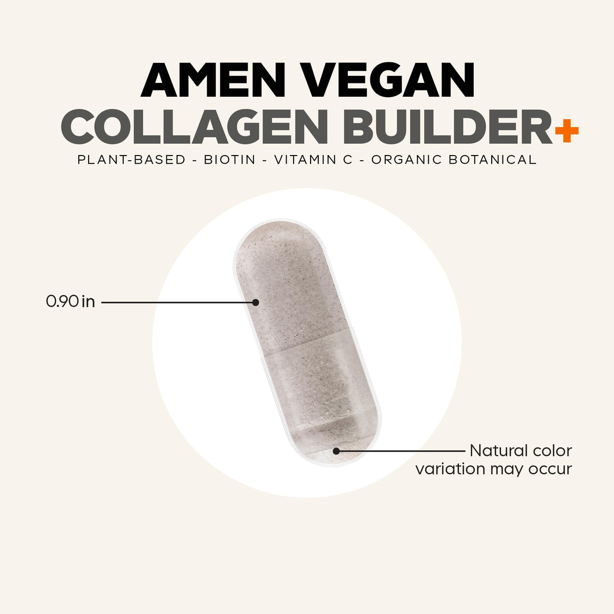 Flacon d'Amen Vegan Collagène avec étiquette claire